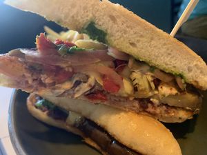 Eggplant Panino  at Rüt in Spokane