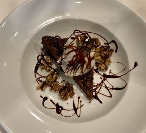 Lava brownie with coconut brownie at Rüt in Spokane
