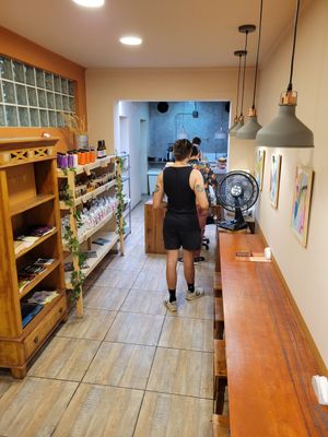 Inside. Some products too at Hera Veggie in Sao Paulo