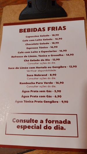 Menu at Hera Veggie in Sao Paulo