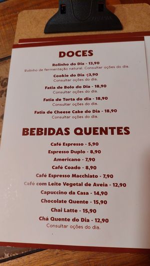 Menu at Hera Veggie in Sao Paulo