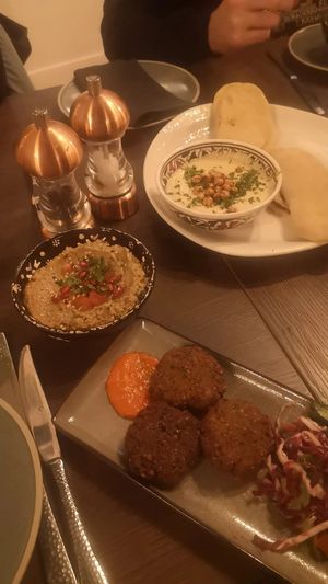Falafel, babaganush and Hummus at BAAB in Oban
