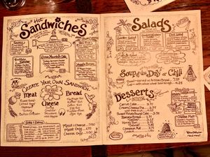 Inside of menu  at The Yellow Deli  in Rutland