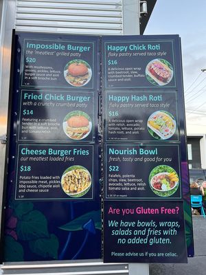 Menu 1 May 2024 at Vege Pulse in Auckland