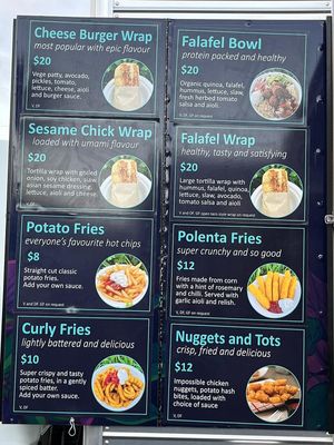 Menu 2 May 2024 at Vege Pulse in Auckland