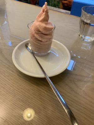Strawberry soy ice cream at Kumeys in Tokyo
