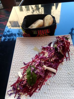 Beet Root Addict. (Beet salad with some feta cheese) at Broc The Kasbah in Marrakech