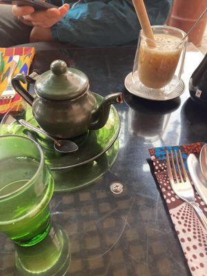 mint tea and iced coffee with oat milk  at Broc The Kasbah in Marrakech