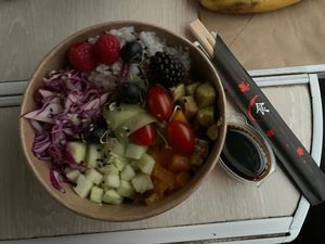 Takeaway poke bowl  at Broc The Kasbah in Marrakech