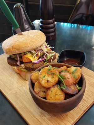 Falafel Vurger & Potatoes (79 MAD) at Broc The Kasbah in Marrakech