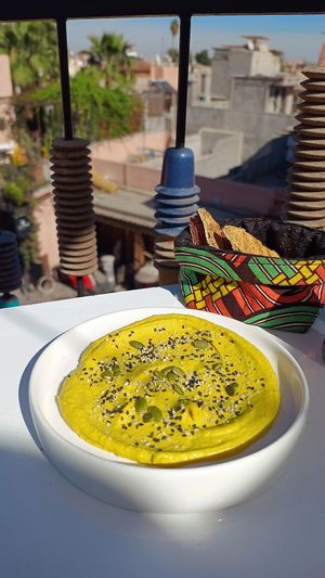 Curry Hummus at Broc The Kasbah in Marrakech