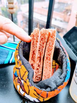 Bread with madder root. at Broc The Kasbah in Marrakech