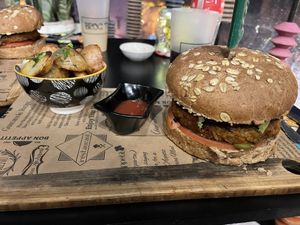 Kasbah vegan burger   at Broc The Kasbah in Marrakech