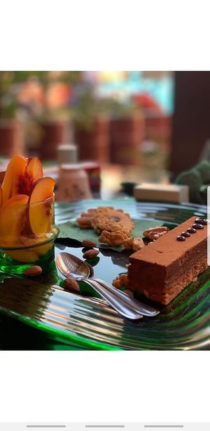 Delicious sweet in a nice restaurant at Broc The Kasbah in Marrakech