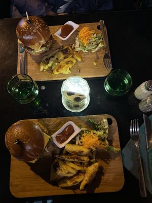 veggie burger w sweet potato fries  at Broc The Kasbah in Marrakech