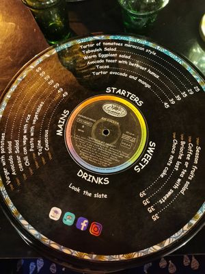 The menu at Broc The Kasbah in Marrakech