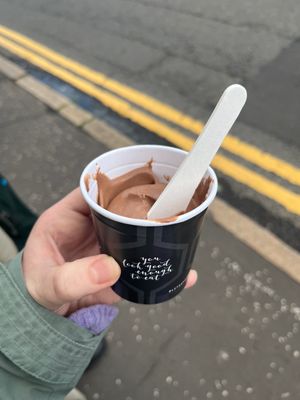 Vegan chocolate ice cream 😊😍  at Geraldo's in Largs