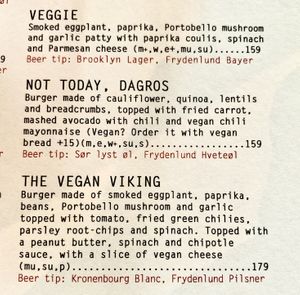 Veg burgers at Døgnvill Burger Tjuvholmen in Oslo