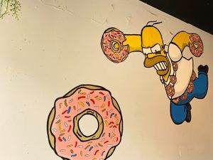 Simpsons at Machino Donuts - Bloor St in Toronto