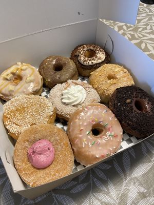 Assorted donuts at Machino Donuts - Bloor St in Toronto