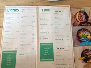 Menu at First Stop in 