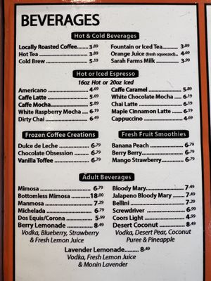 Drinks several of which are vegan or can be made vegan  at Scramble in Tempe