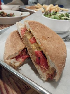 eggplant parm at The Old Bakery Beer Company in Alton