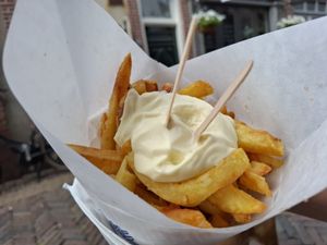 Fries with vegan mayonnaise at De Vlaminck in Alkmaar