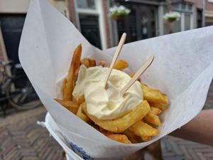 Fries with vegan mayonnaise at De Vlaminck in Alkmaar