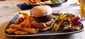 Vegan falafel burger at Ben Nevis Inn in Fort William