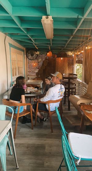 outdoor covered seating  at Coco Plum Place in Key Largo