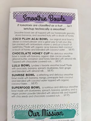 Menu at Coco Plum Place in Key Largo