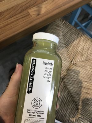 cold pressed juice  at Coco Plum Place in Key Largo