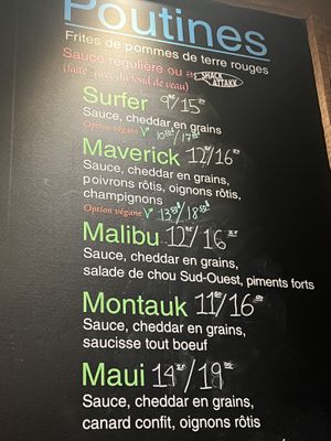 Poutine menu  at Shack Attakk in Mont-saint-hilaire