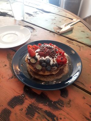 We'll topped pancakes! at Kind Kitchen in Bournemouth