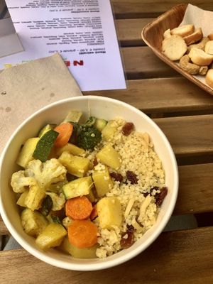 Vegetables Curry and Bulgur at Nectare in Bologna