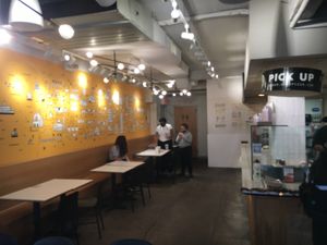 Inside seating. at Oath Pizza in New York City