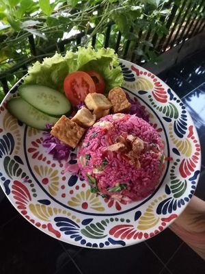 Nasi goreng purple at Urban Jungle in Ubud