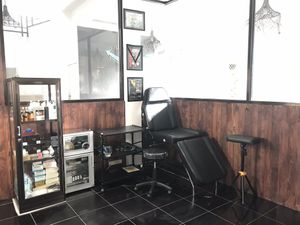 Our tattoo studio downstairs from the café at Urban Jungle in Ubud