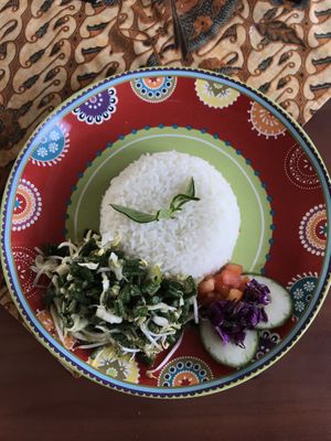 Karedok - indonesian raw speciality served with steam cooked rice  at Urban Jungle in Ubud