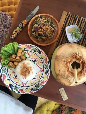 Lotek and young coconut  at Urban Jungle in Ubud