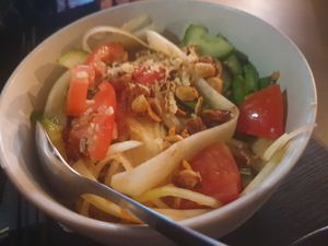 Papaya salad at Din Dins in Albury