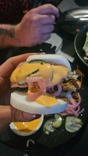 Eggplant bao at Din Dins in Albury