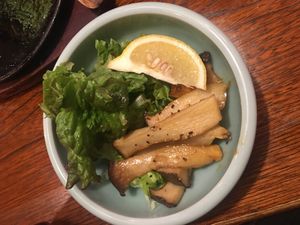 Butter sautéed mushrooms from main menu. Vegetarian. at Gotoku-tei in Nagano