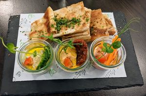 Starter: hummus trio at Bayleaf Bistro in Cork