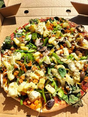 standard vegan with pineapple at Warburton Village Pizza Cafe in Warburton