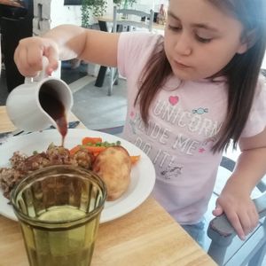 My little girl about to enjoy at The Stables in Hereford