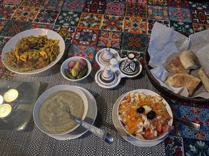 the delicious dinner i got!  at Riad Dar Ouzoud in Ouzoud