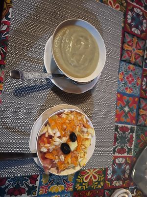 soup and salad  at Riad Dar Ouzoud in Ouzoud