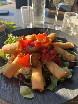 Spring roll with cous cous and veggies   at Kavarna Park - The Park Cafe in Bled